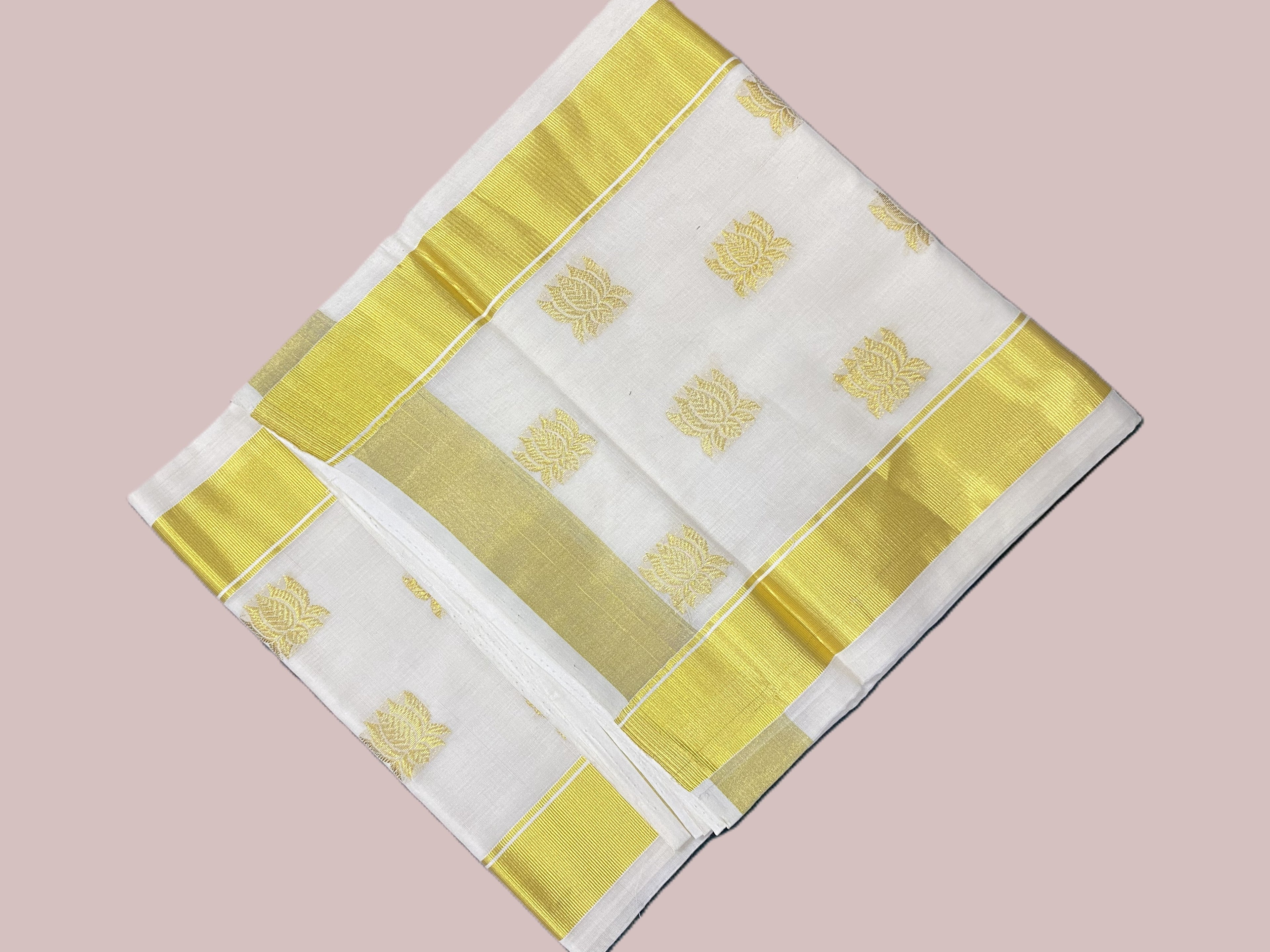 Ladies Handloom Dhoti – Golden Bloom Edition
